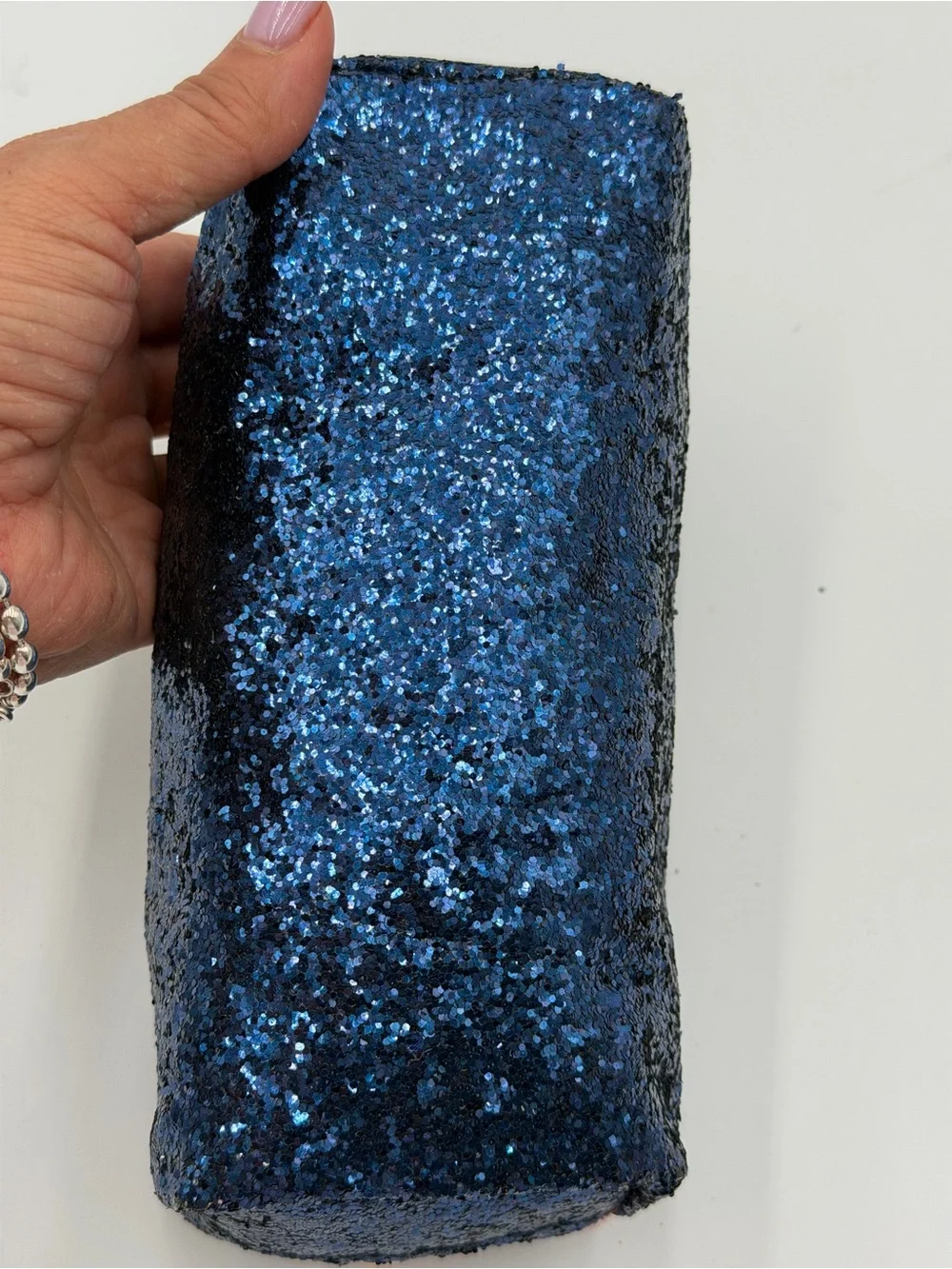 NWT Trina Turk Navy Blue Glitter Cosmetic Makeup Travel Pouch